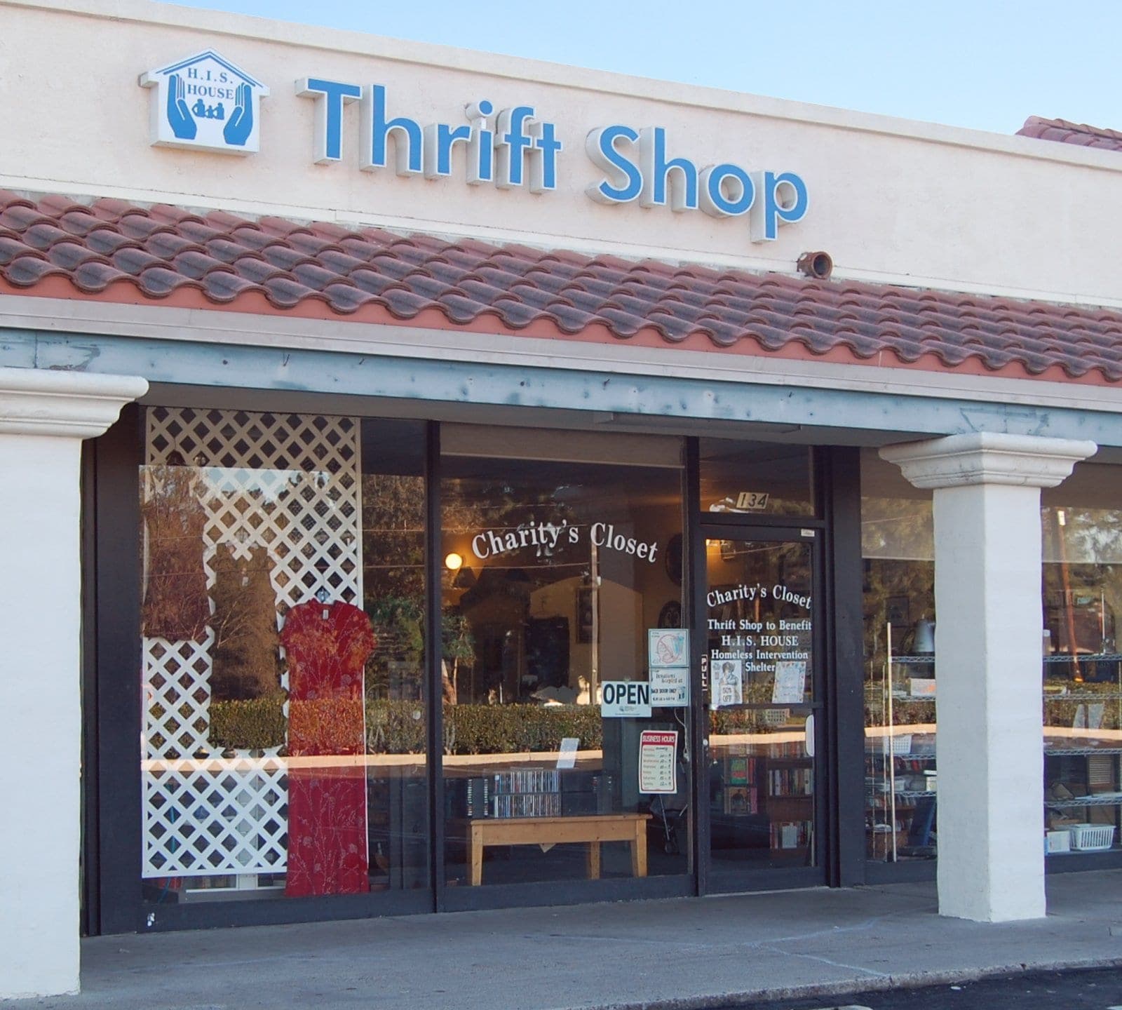 The Charity’s Closet thrift shop storefront